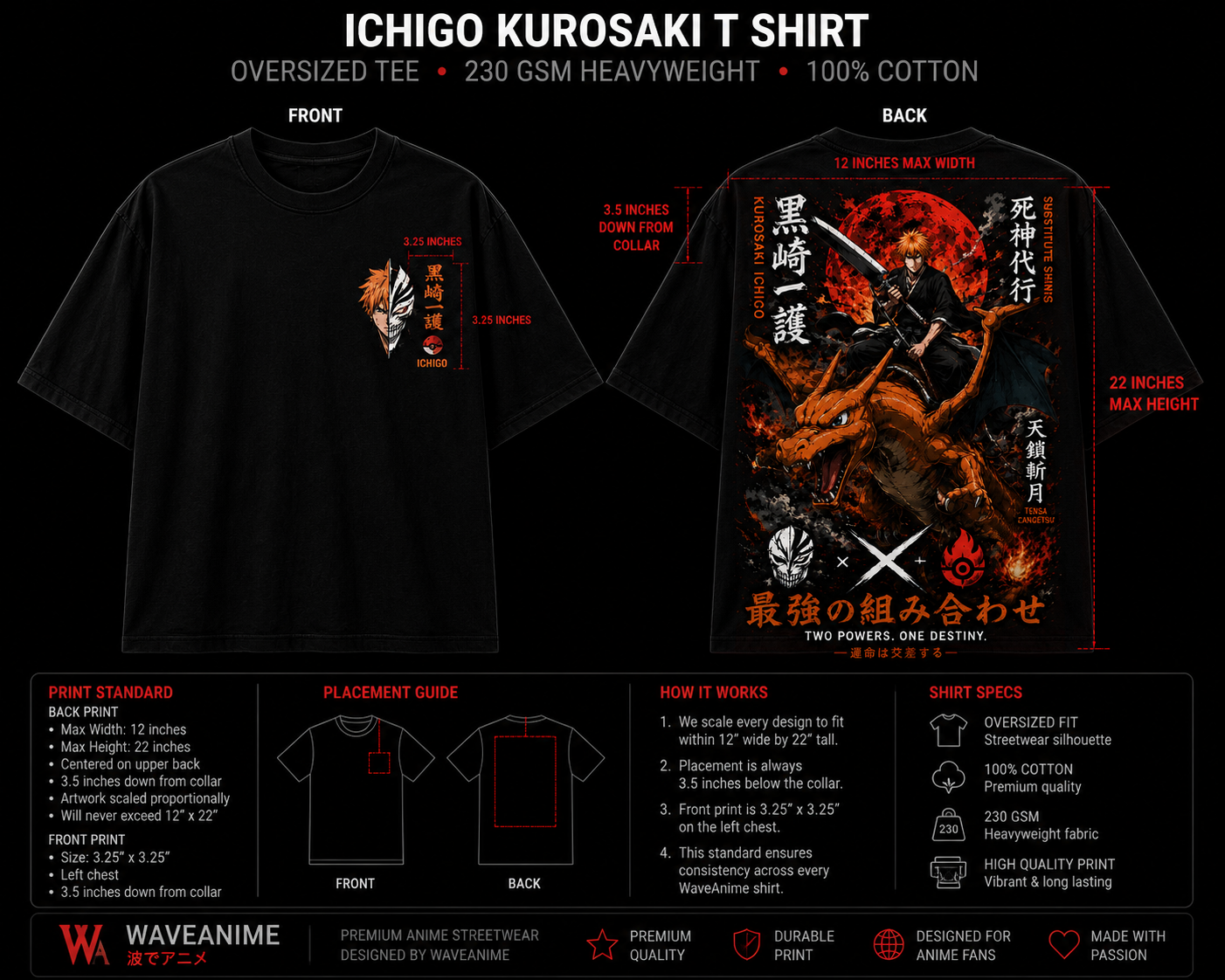 Ichigo on charizard t shirt