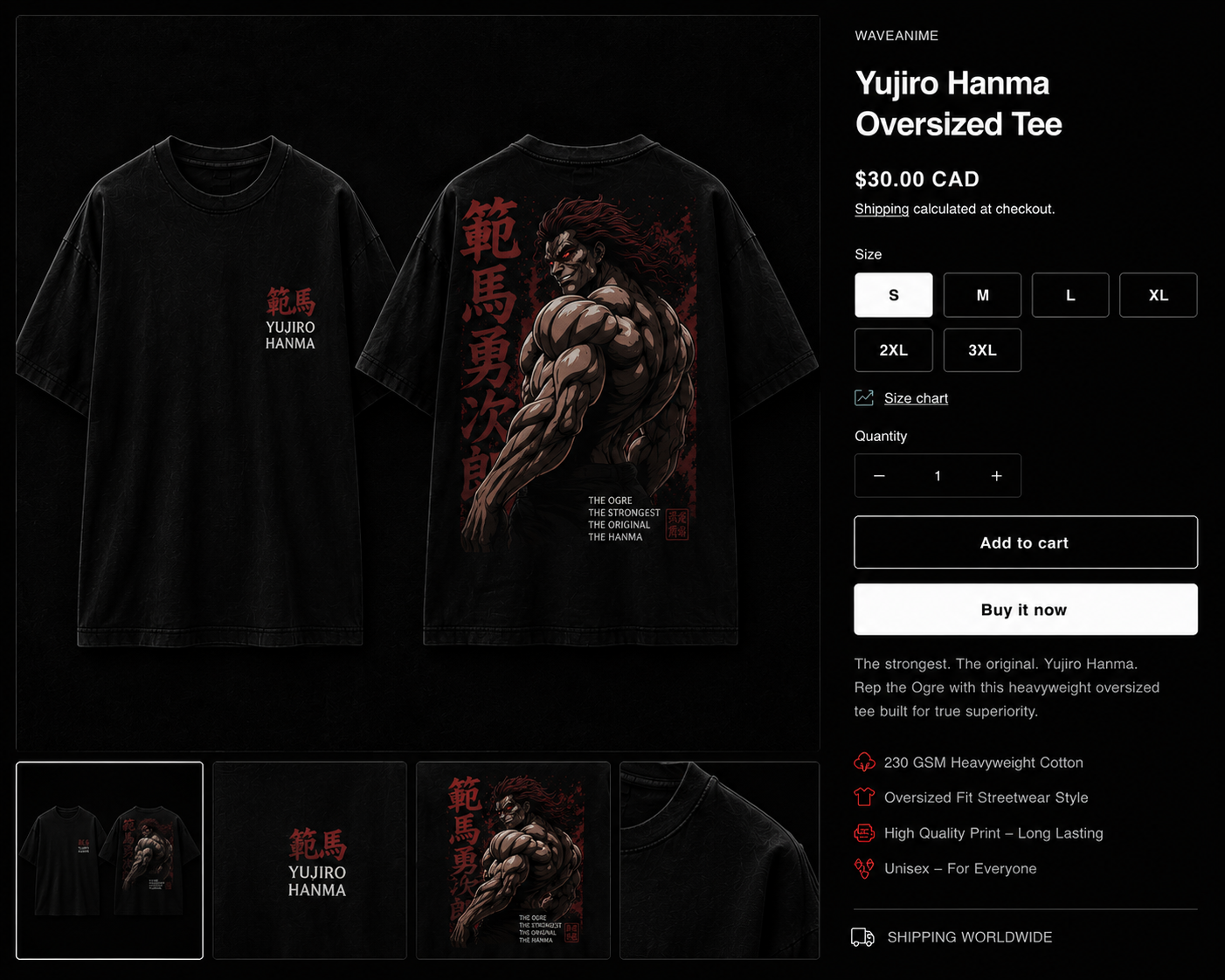 Yujiro Hanma Oversized Tee