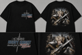 The Exiled Heavy Knight anime-inspired black T-shirt front and back