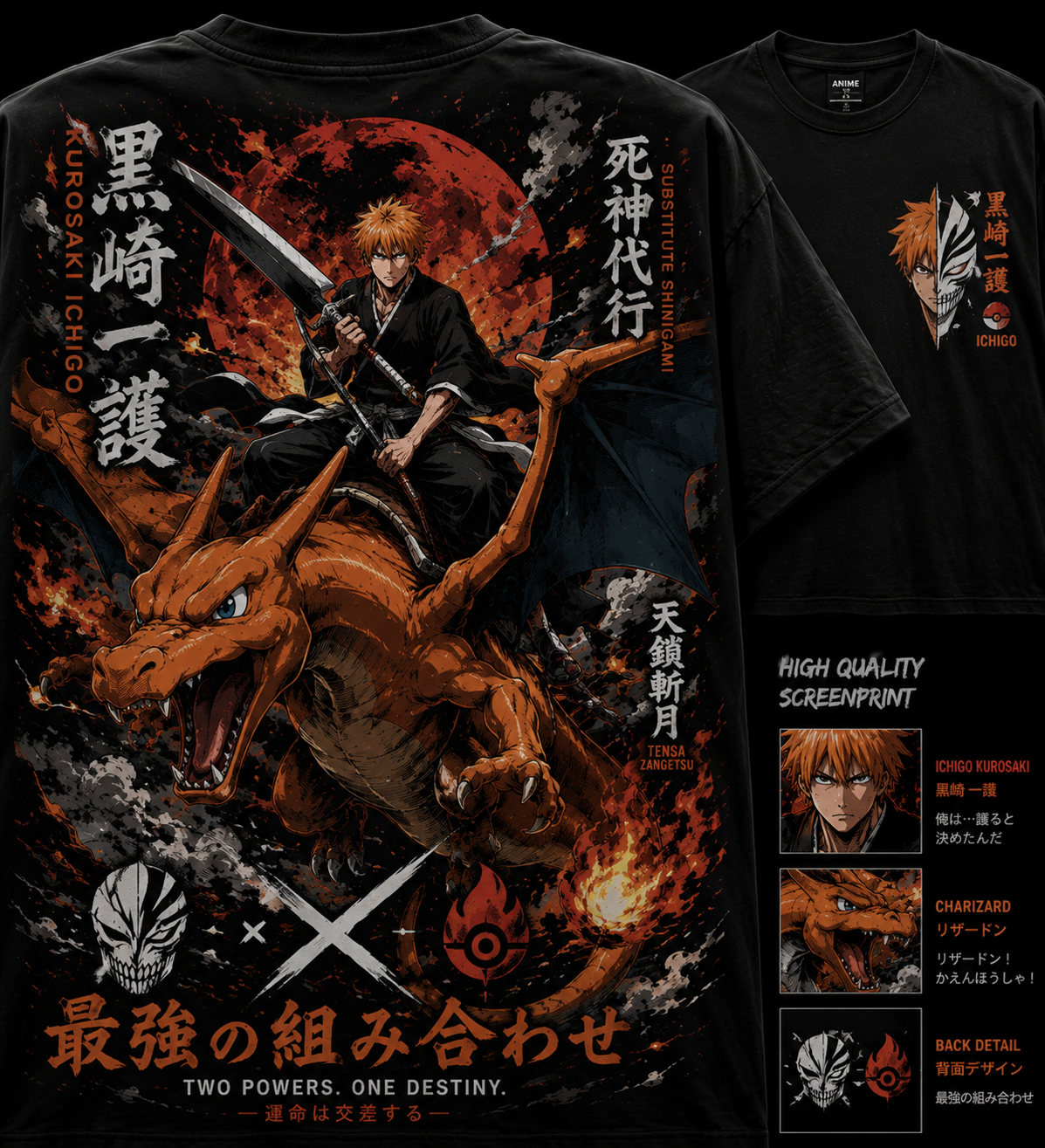 Ichigo on charizard t shirt