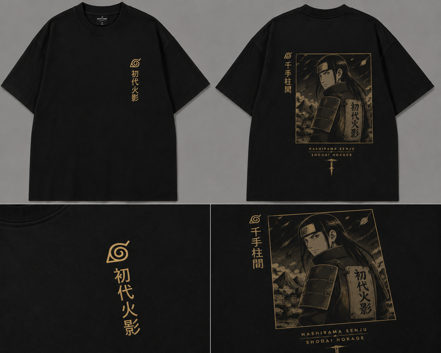 First Hokage black T-shirt mockup