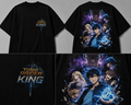 Tomb Raider King anime-inspired black T-shirt front and back