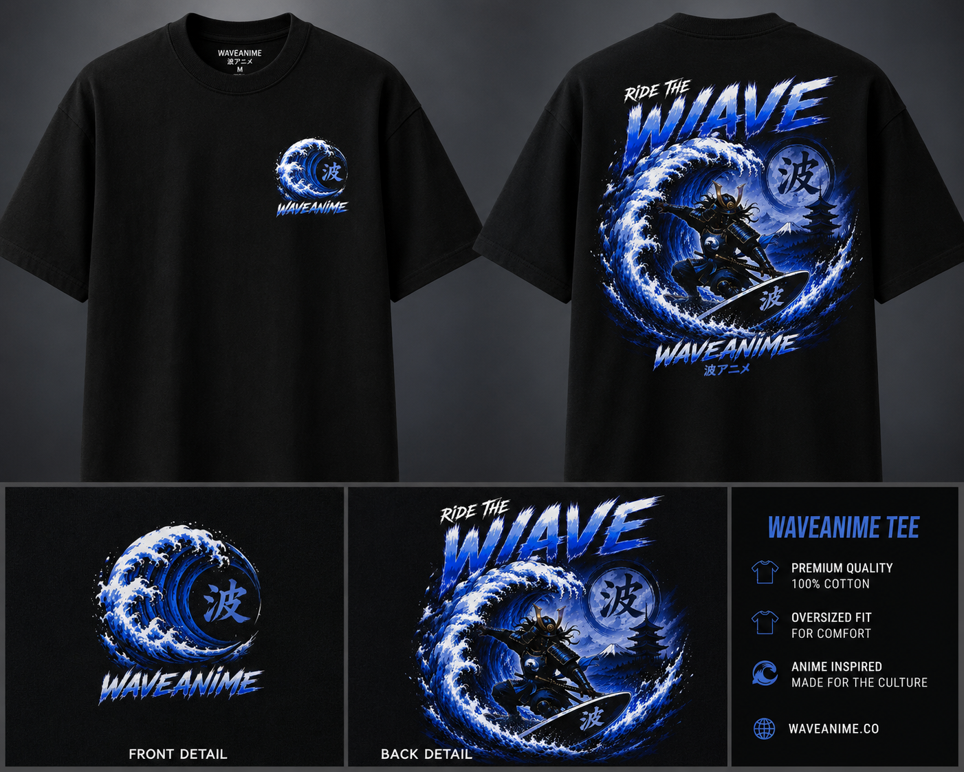 WaveAnime 1000 followers shirt mockup